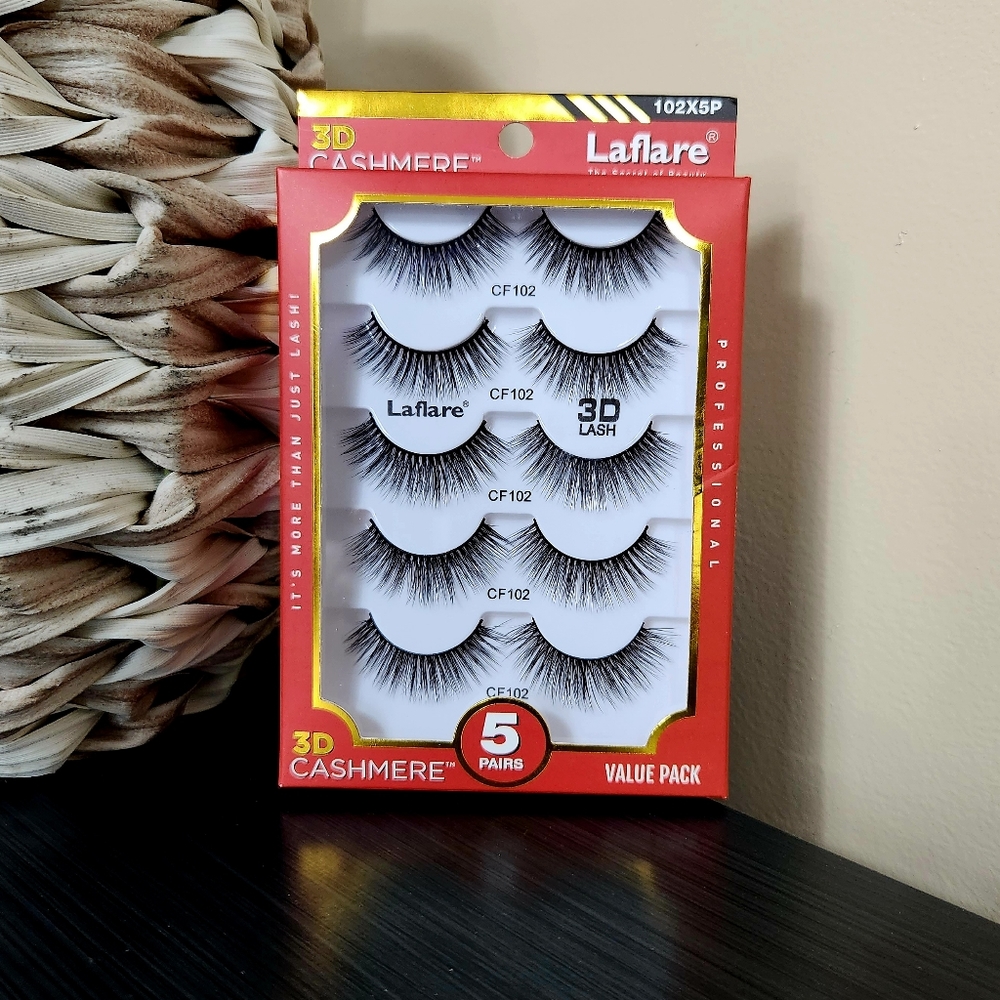 LAFLARE | The Secret of Beauty 3D CASHMERE 5 Pair Eye Lash Set (1 PACK)